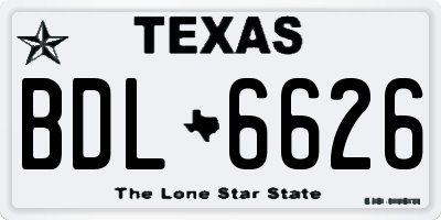 TX license plate BDL6626