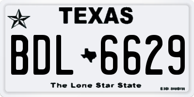 TX license plate BDL6629