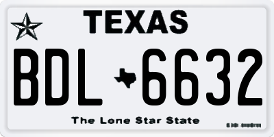 TX license plate BDL6632