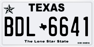 TX license plate BDL6641