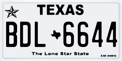 TX license plate BDL6644