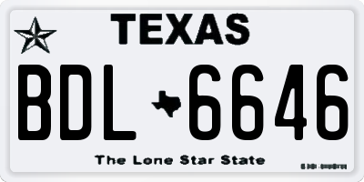 TX license plate BDL6646