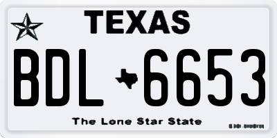 TX license plate BDL6653
