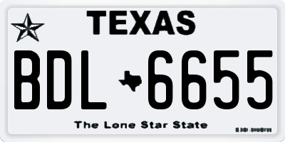 TX license plate BDL6655