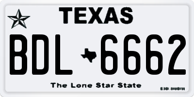 TX license plate BDL6662