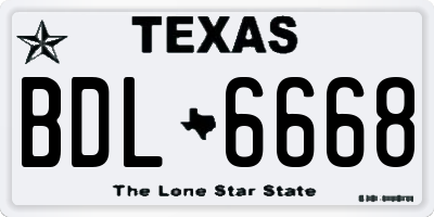 TX license plate BDL6668