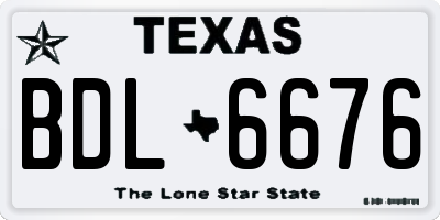 TX license plate BDL6676