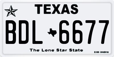 TX license plate BDL6677