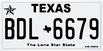 TX license plate BDL6679