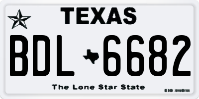 TX license plate BDL6682
