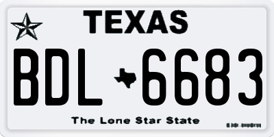 TX license plate BDL6683