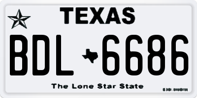 TX license plate BDL6686