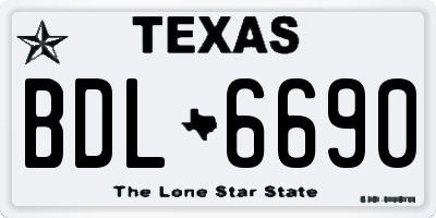 TX license plate BDL6690