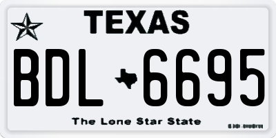 TX license plate BDL6695