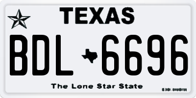 TX license plate BDL6696