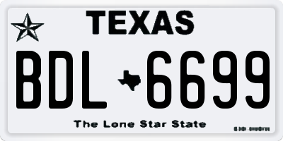TX license plate BDL6699