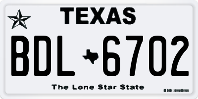 TX license plate BDL6702