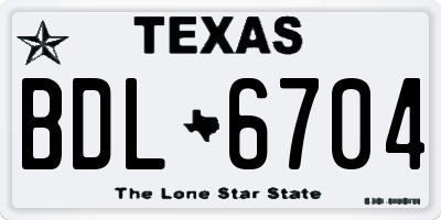 TX license plate BDL6704