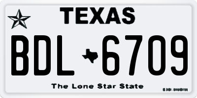 TX license plate BDL6709