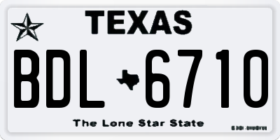 TX license plate BDL6710