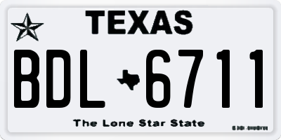 TX license plate BDL6711