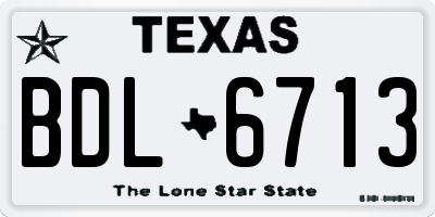 TX license plate BDL6713