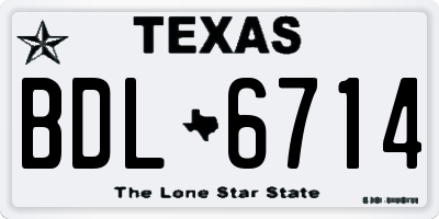 TX license plate BDL6714