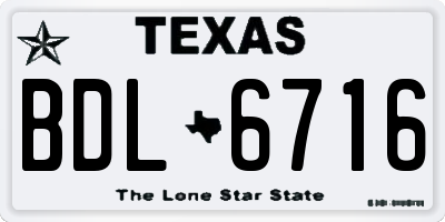 TX license plate BDL6716