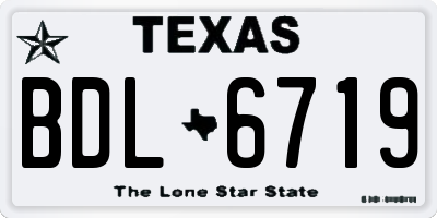 TX license plate BDL6719