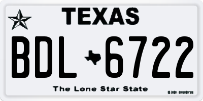 TX license plate BDL6722