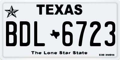 TX license plate BDL6723