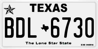 TX license plate BDL6730