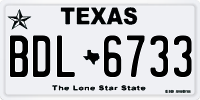 TX license plate BDL6733