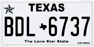 TX license plate BDL6737