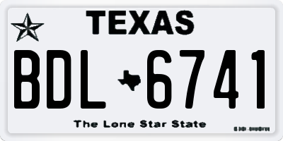 TX license plate BDL6741