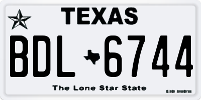TX license plate BDL6744