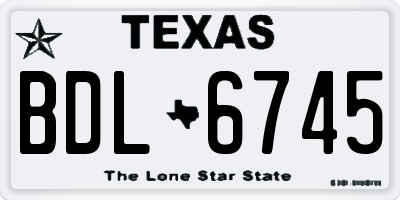 TX license plate BDL6745