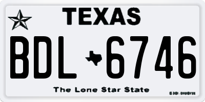 TX license plate BDL6746