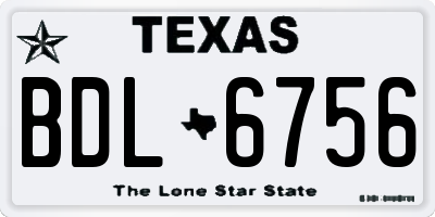 TX license plate BDL6756