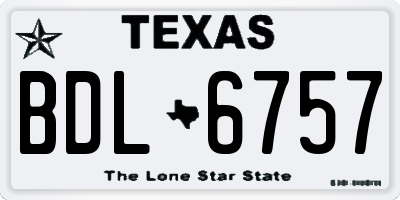 TX license plate BDL6757