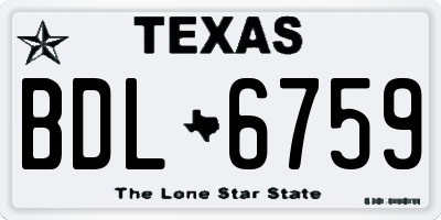 TX license plate BDL6759