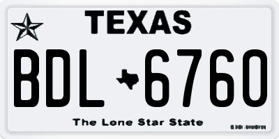 TX license plate BDL6760
