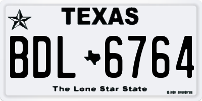 TX license plate BDL6764