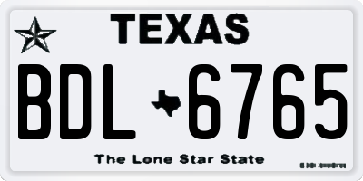 TX license plate BDL6765