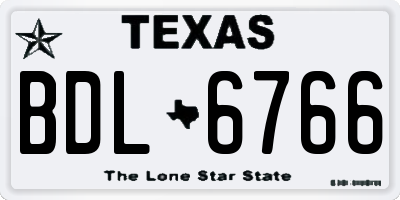 TX license plate BDL6766