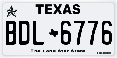 TX license plate BDL6776