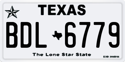 TX license plate BDL6779