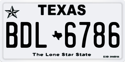 TX license plate BDL6786