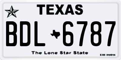 TX license plate BDL6787