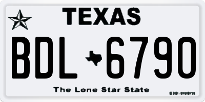 TX license plate BDL6790